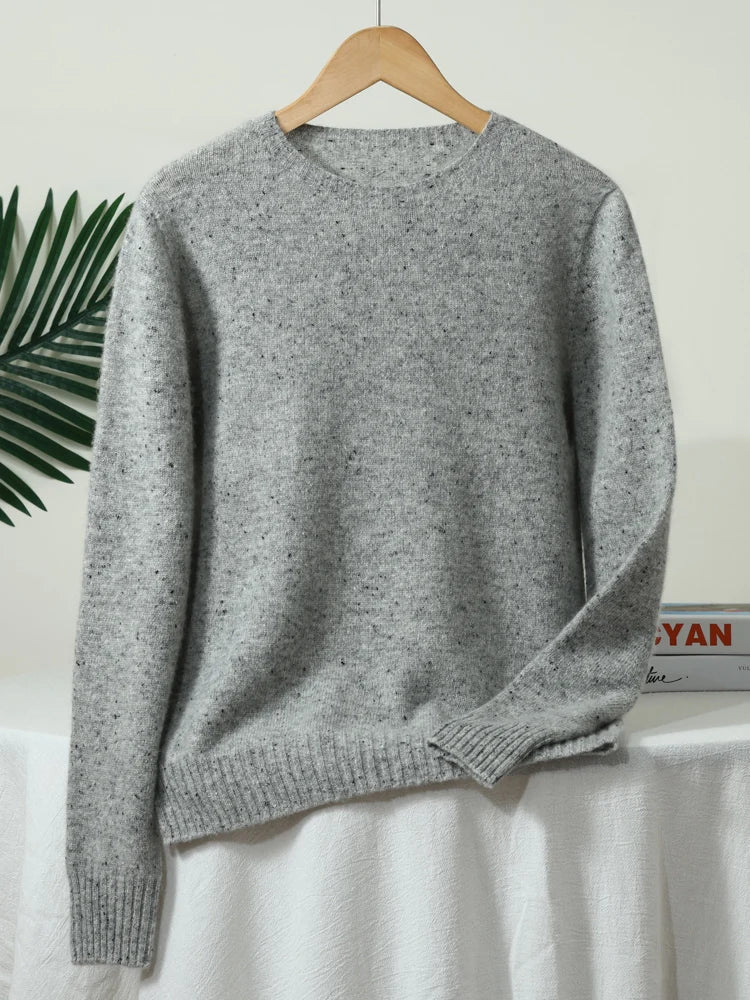 Maglione maculato a maniche lunghe con collo rotondo da uomo o da donna