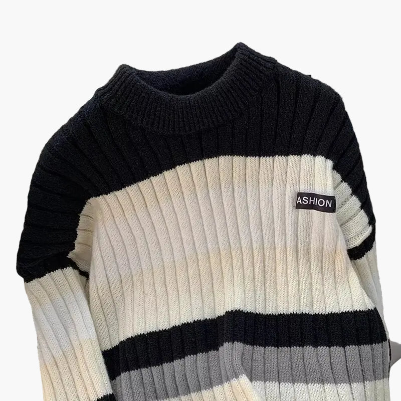 Modern randig herrtröja, urban stil och vardagskomfort