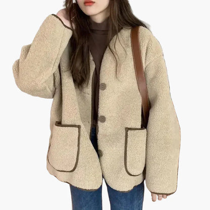 Chaqueta para mujer estilo casual chic otoño invierno - corte oversize de moda