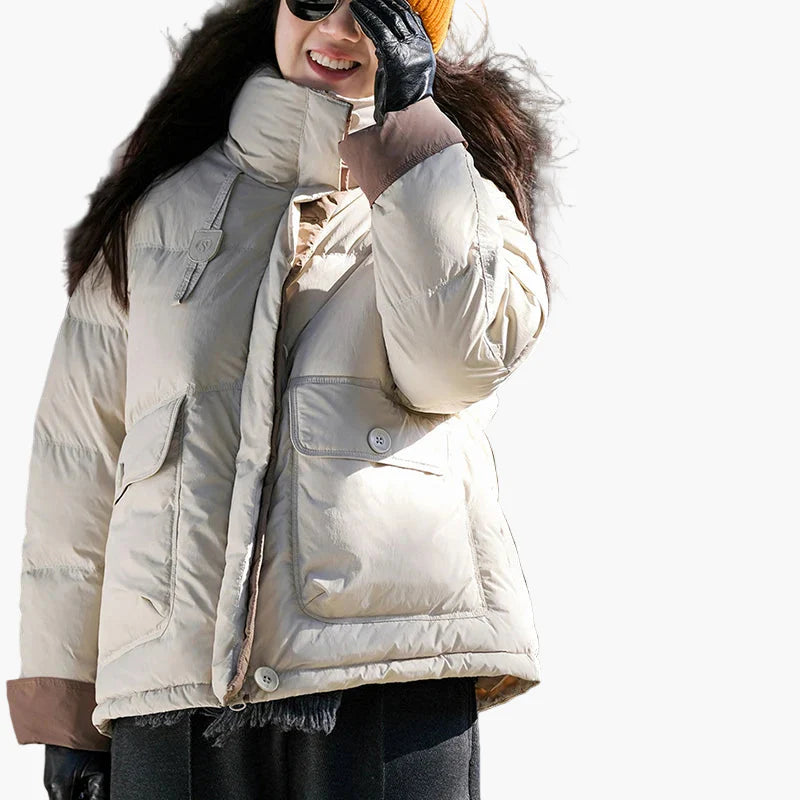 Doudoune Femme Style Urbain Hiver Décontracté Chaud pour Extérieur