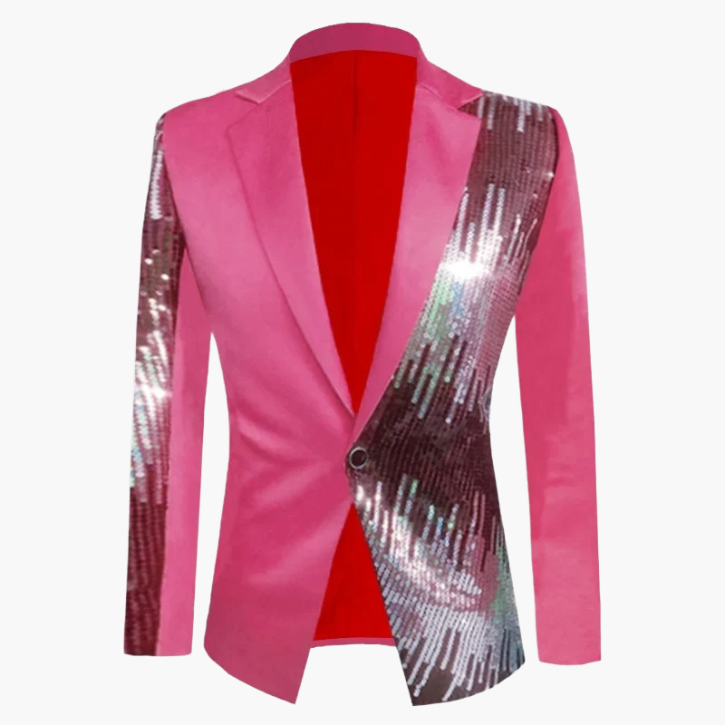 Chaqueta de noche para hombre estilo cabaret chic con lentejuelas – Ideal para fiesta, espectáculo y evento