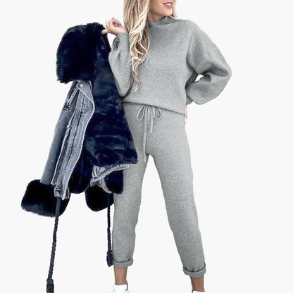 Dwuczęściowy zestaw damski styl casual chic na czas wolny i do miasta