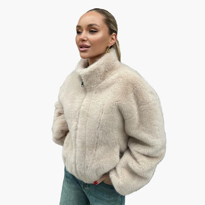 Chaqueta de mujer elegante estilo urbano corte oversize para el invierno
