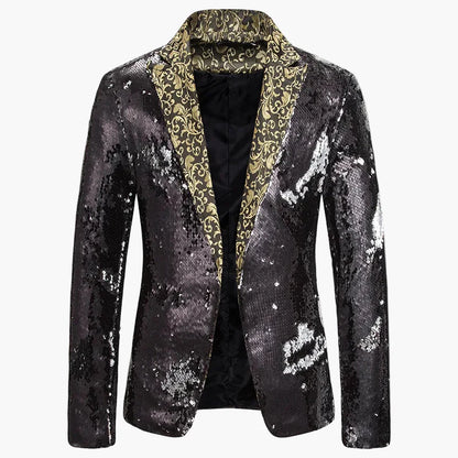 Men's luxury style sequin evening jacket for festive events and shows