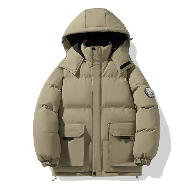 Chaqueta acolchada urbana con capucha para hombre