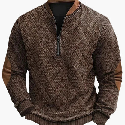 Herren-Sweatshirt mit halbem Reißverschluss im trendigen Herbst-/Winterstil – warmer, lässiger Stehkragenpullover