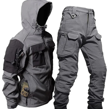 Ensemble Veste et Pantalon Tactique Doublé en Polaire - Résistant aux Intempéries