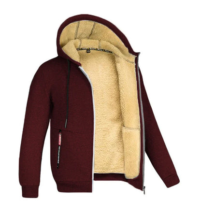Derek – Zip-hoodie med sherpa-foder för män