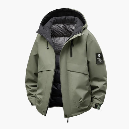 Waterdichte en winddichte casual winterjas voor heren – Stedelijke stijl met afneembare capuchon