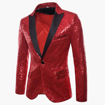 Chaqueta de noche para hombre con lentejuelas multicolores, estilo festivo para eventos y fiestas