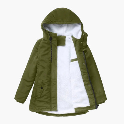 Abrigo de Invierno para Mujer con Capucha Estilo Casual Caliente para Exterior