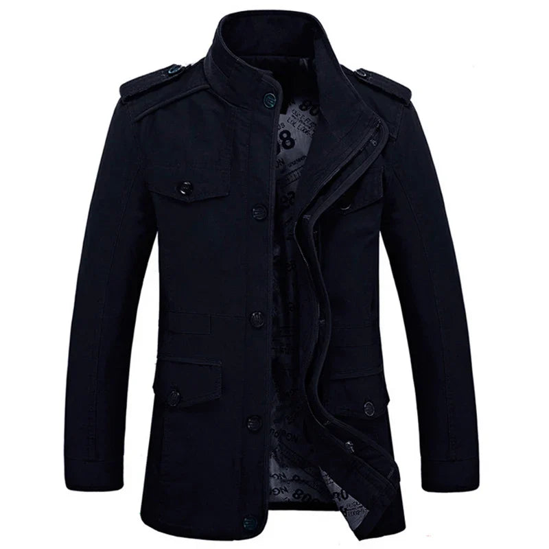 Veste militaire décontractée pour homme style urbain – Manteau automne/hiver élégant