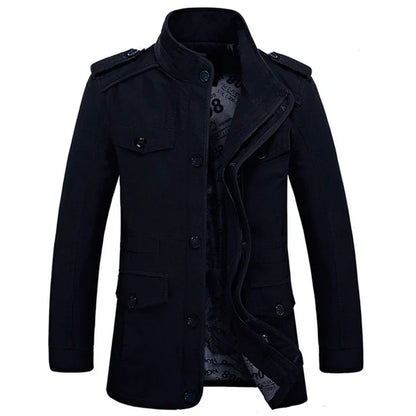 Veste militaire décontractée pour homme style urbain – Manteau automne/hiver élégant