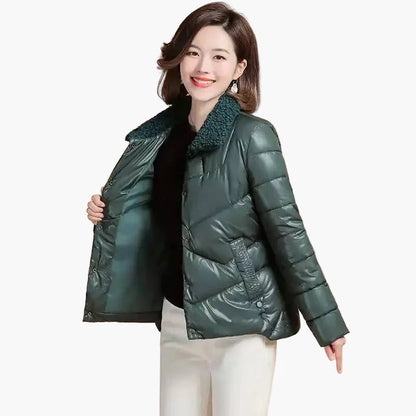 Doudoune Femme Élégante Col Fourrure Style Moderne pour Hiver et Ville