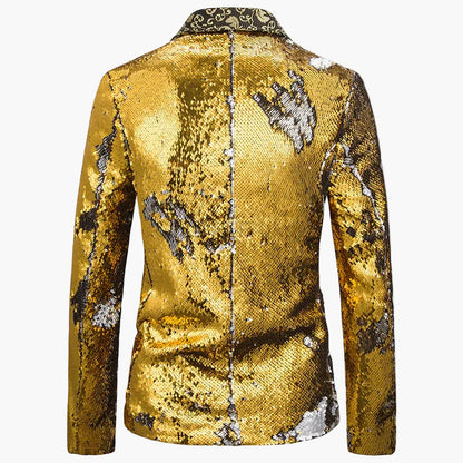 Men's luxury style sequin evening jacket for festive events and shows