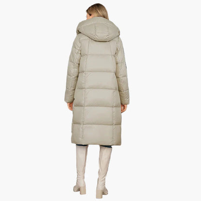 Abrigo acolchado largo para mujer estilo urbano elegante invierno