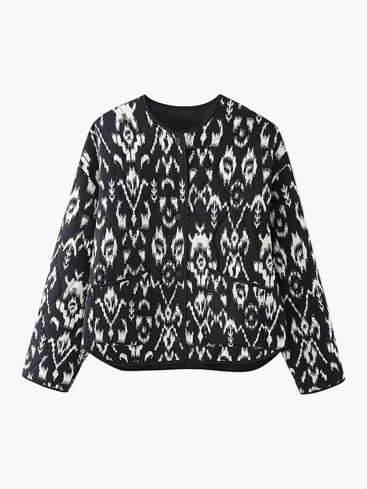 Pikowana kurtka damska w stylu boho chic, casualowa