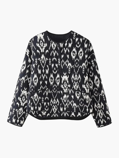 Pikowana kurtka damska w stylu boho chic, casualowa