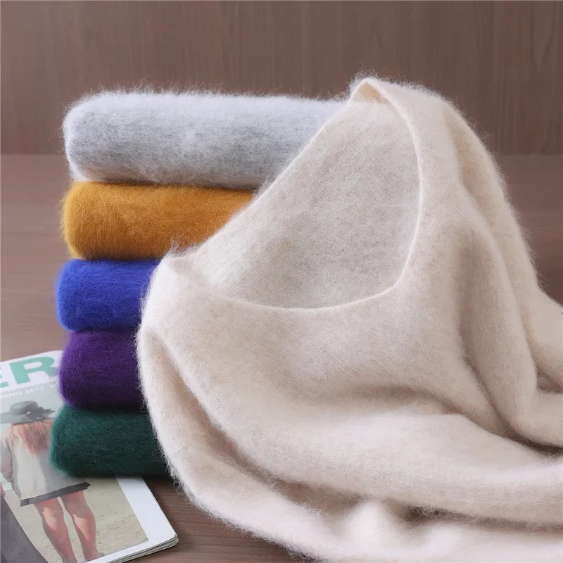 Maglione donna confortevole a collo a V, con maniche lunghe, in materiale morbido