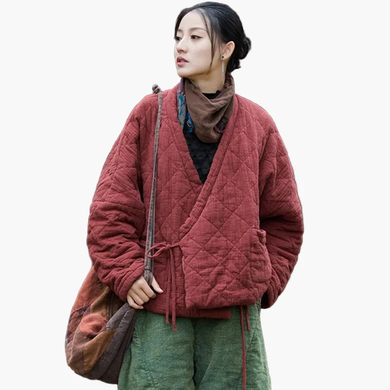 Chaqueta acolchada amplia estilo vintage para mujer – Look casual y cómodo