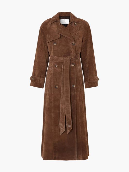 Langer Trenchcoat im urbanen Stil für Damen