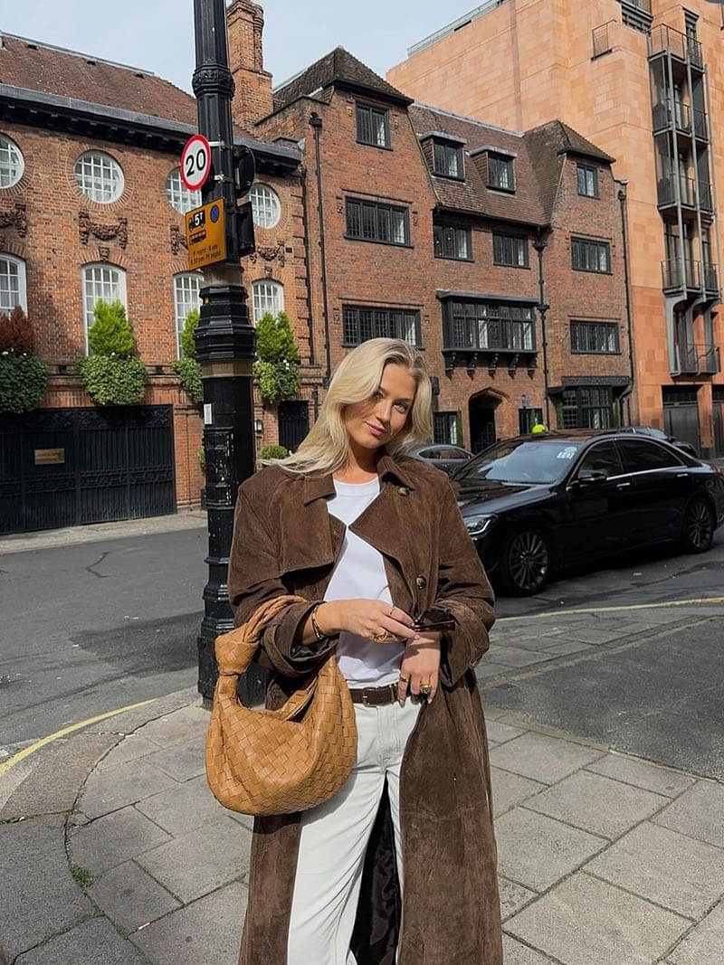 Manteau trench long style urbain pour femme