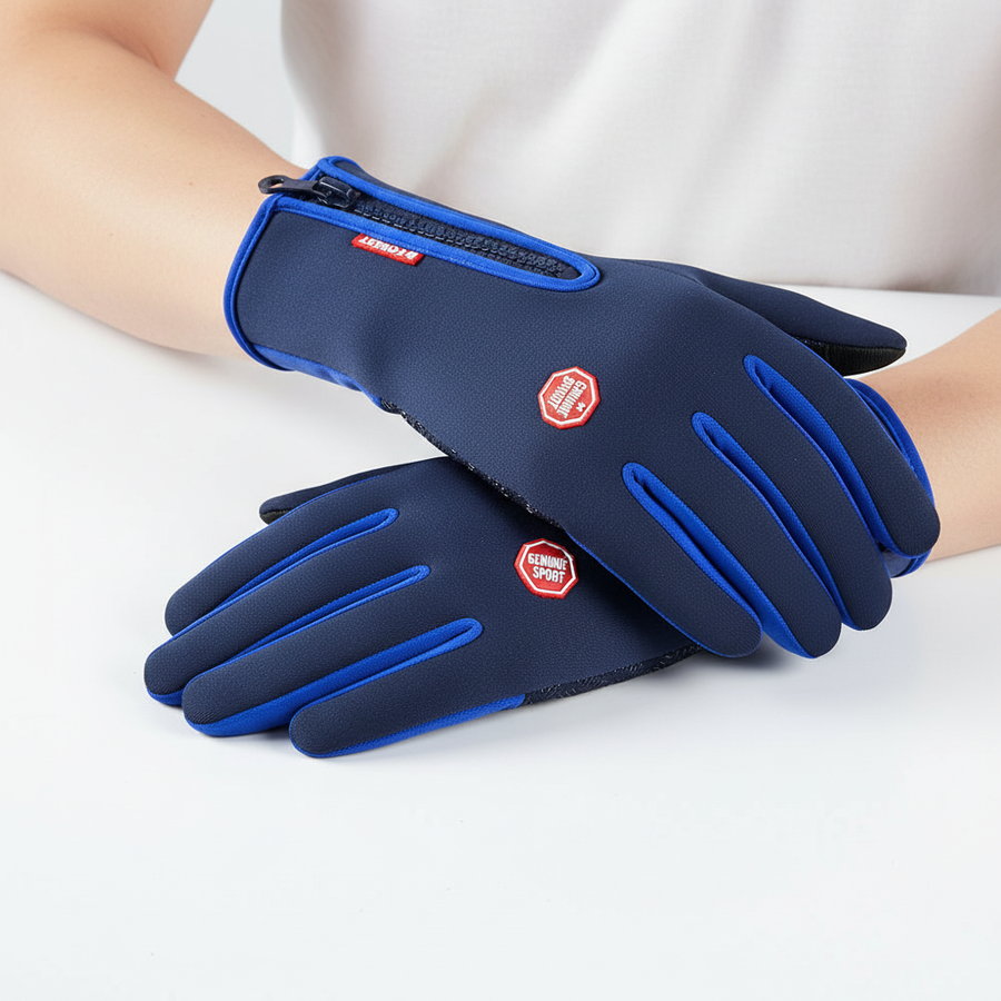 Guantes de esquí de invierno cortavientos con cremallera lateral, varios colores