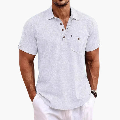 Polo décontracté homme col boutonné style estival polyvalent