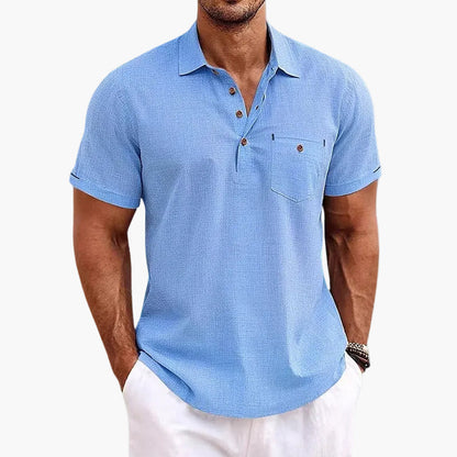 Polo décontracté homme col boutonné style estival polyvalent