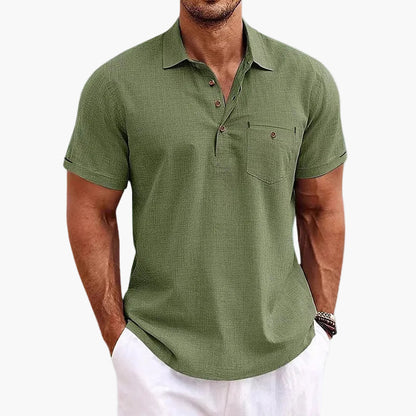 Polo décontracté homme col boutonné style estival polyvalent