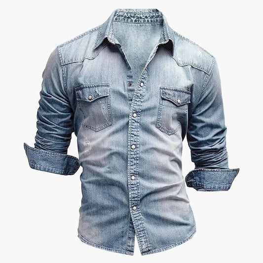 Chemise en jean homme coupe slim style décontracté mode urbaine