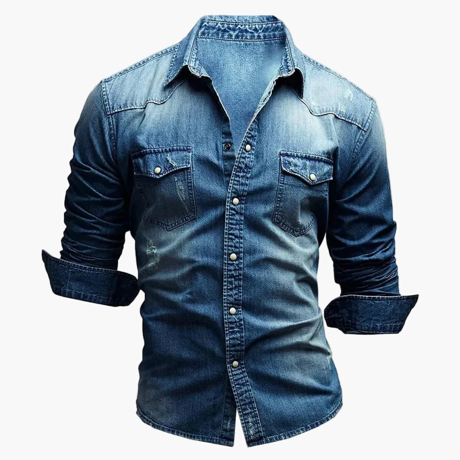 Chemise en jean homme coupe slim style décontracté mode urbaine