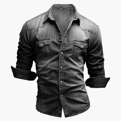 Chemise en jean homme coupe slim style décontracté mode urbaine