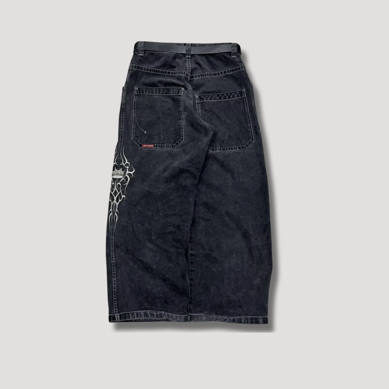 Lang Kvindestribet Nederdel i Streetwear-stil med Løs Pasform og Trendy Grafiske Motiver