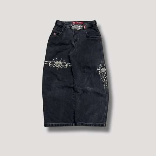 Gonna lunga donna stile streetwear taglio ampio con motivi grafici alla moda