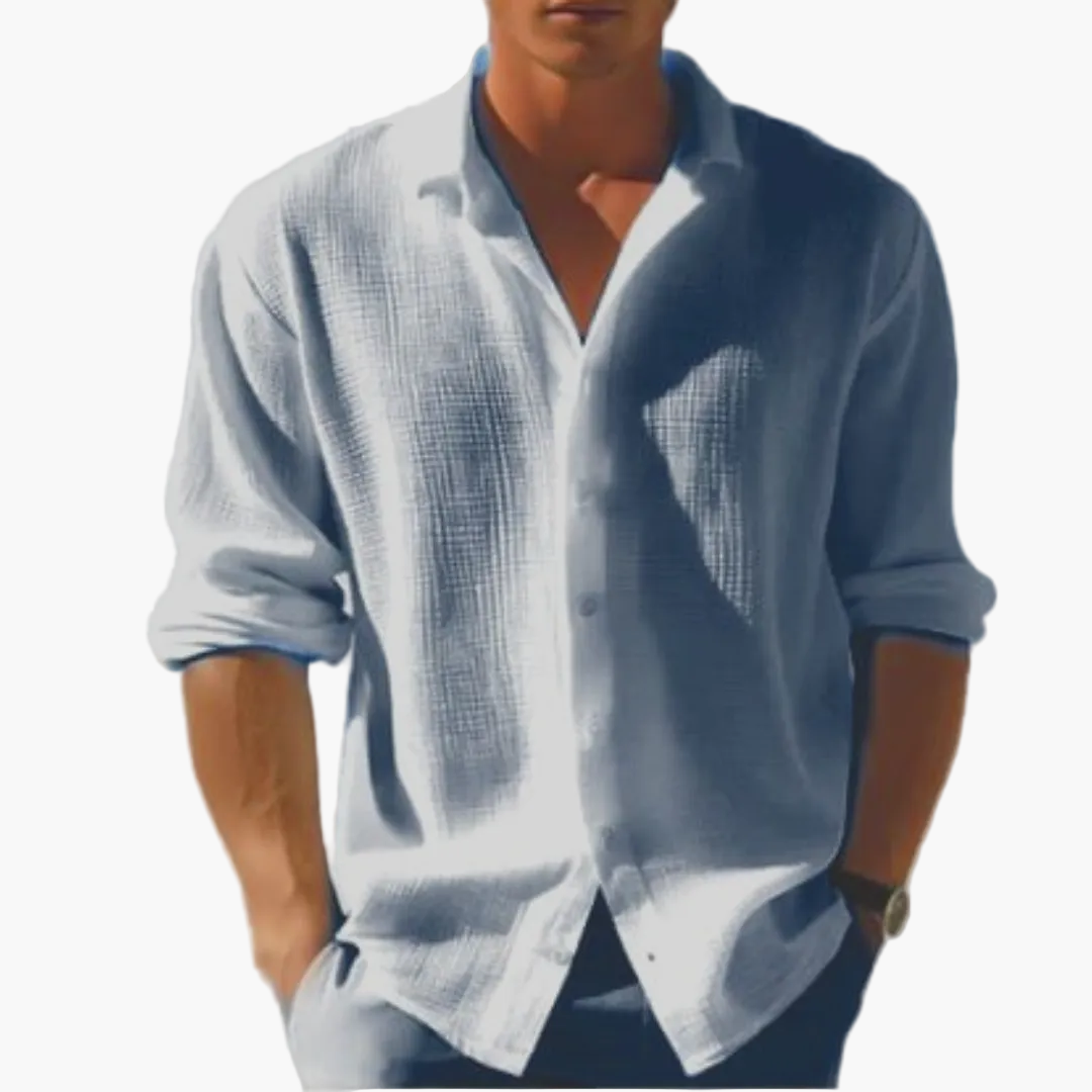 Chemise décontractée homme à manches longues style estival pour tenues urbaines et vacances