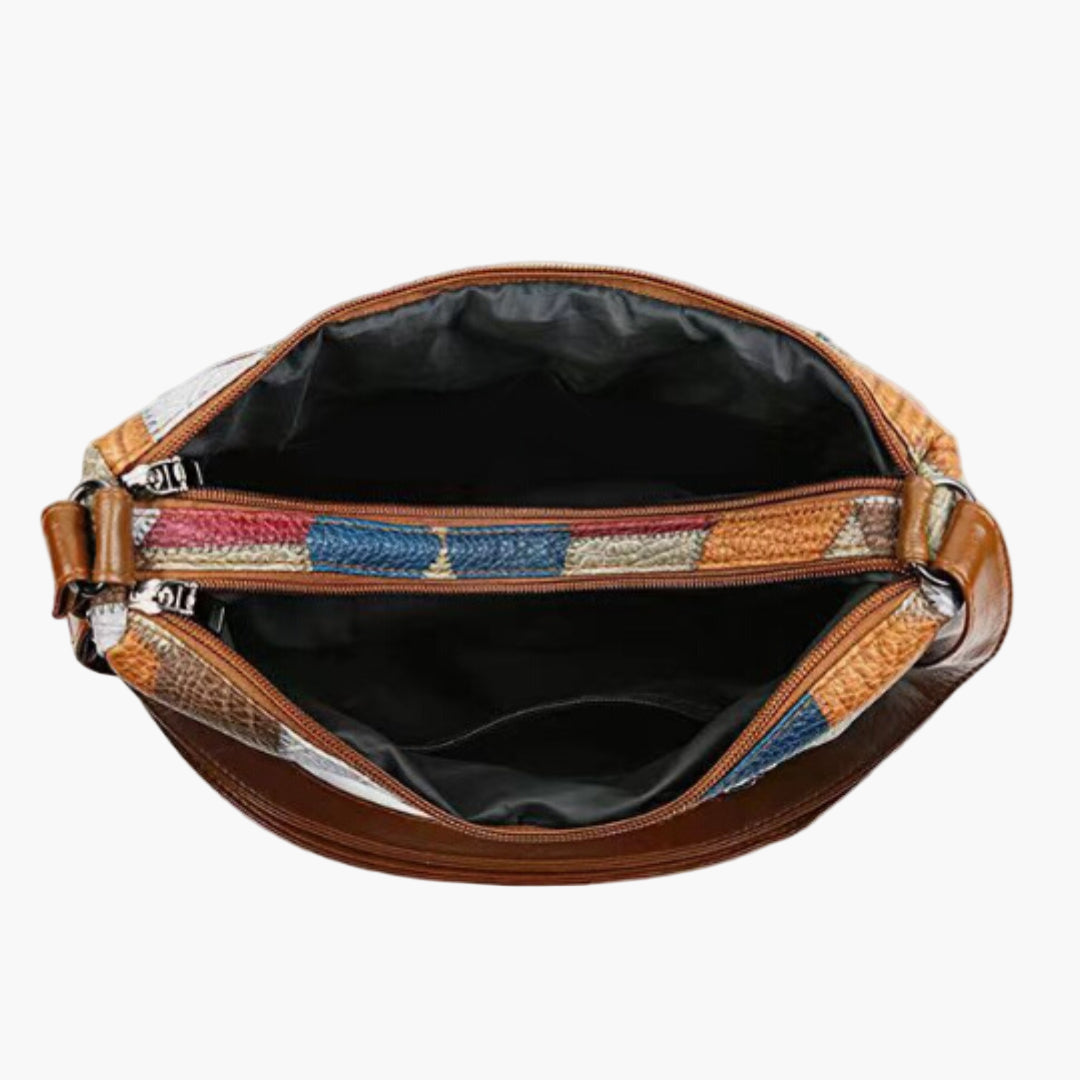 Sac à bandoulière patchwork pour femme - Style bohème chic et pratique au quotidien