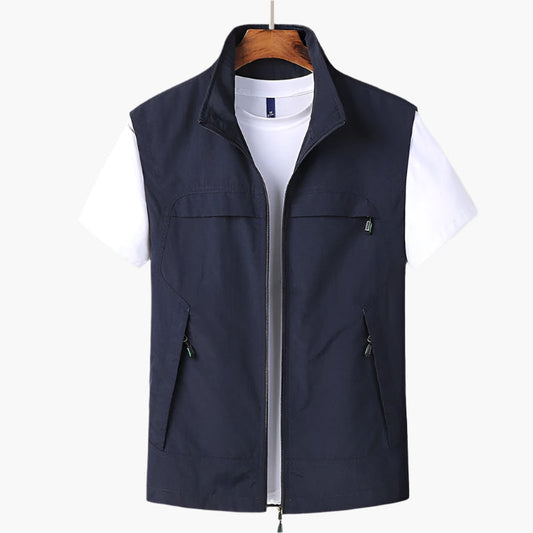 Gilet senza maniche uomo stile urbano versatile per tempo libero e attività all'aperto