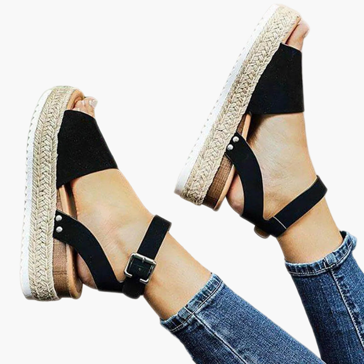 Sandales compensées à plateforme pour femme – Style espadrille moderne et confortable