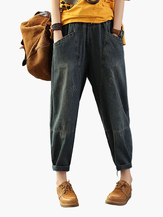 Dame løse harem-jeans i afslappet stil, ideel til hverdag og fritid