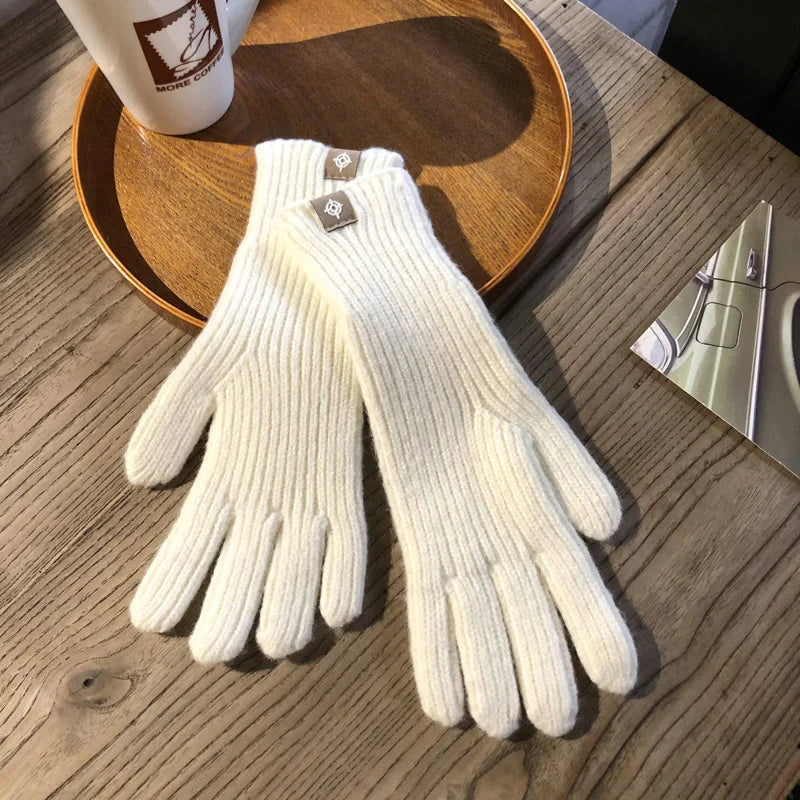 Soft Unisex Ribbed Knitted Gloves for Winter