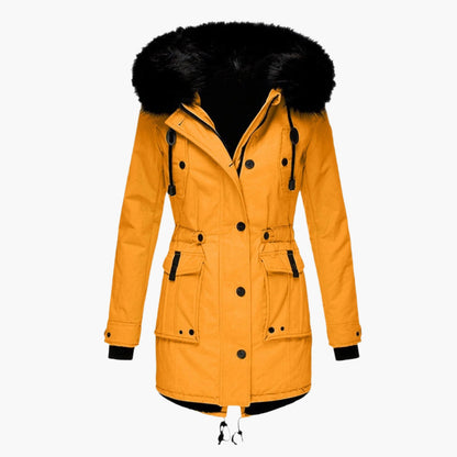 Elegant vinterparka til kvinder – varm urban stil med hætte i imiteret pels