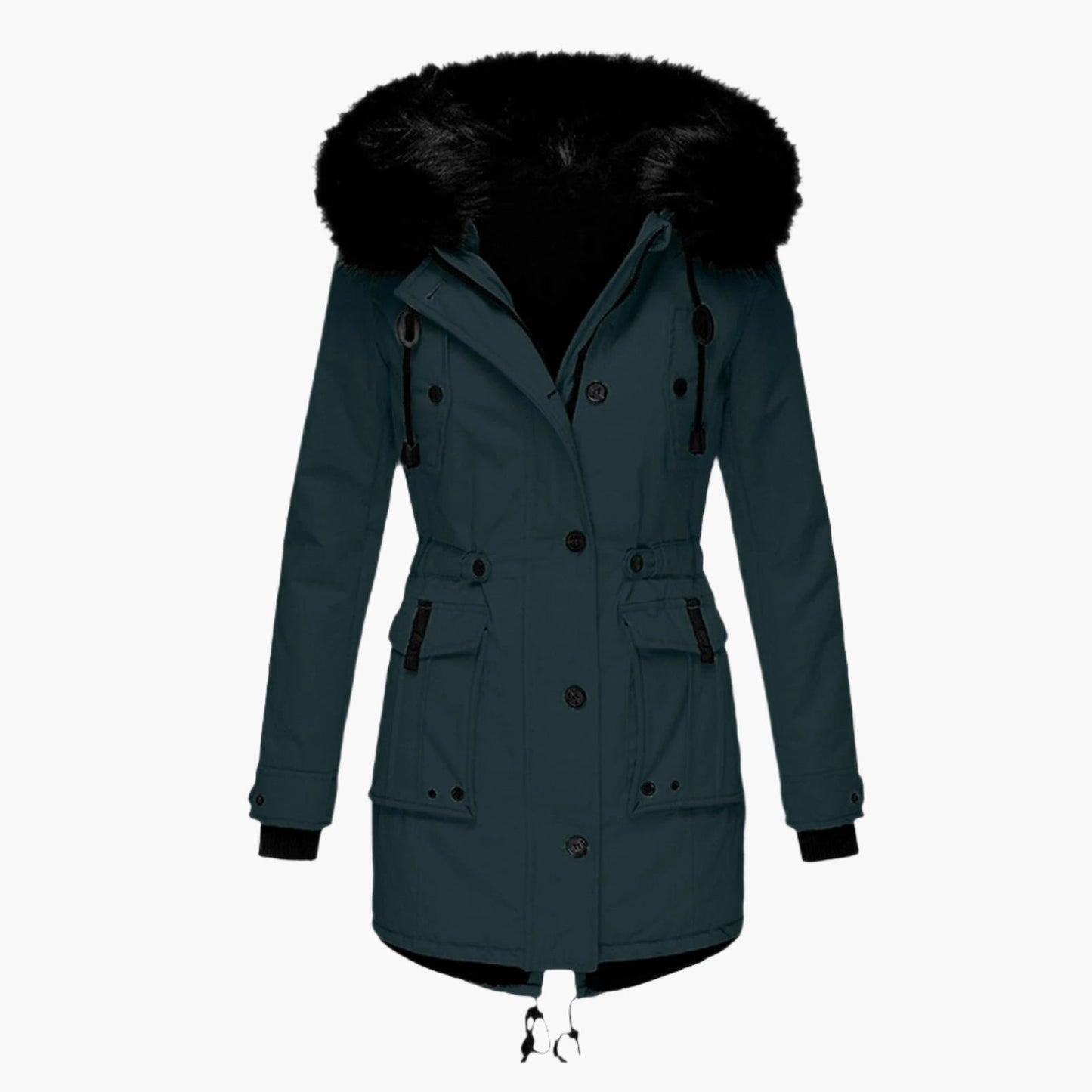 Elegant vinterparka til kvinder – varm urban stil med hætte i imiteret pels