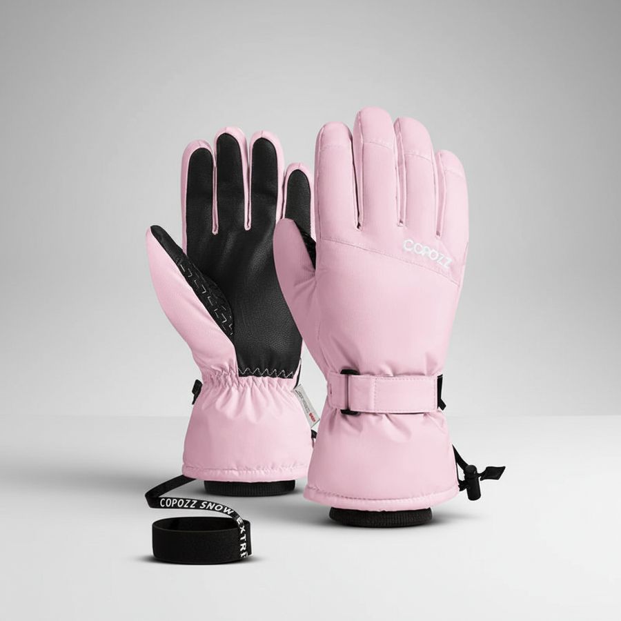 Guantes de esquí de invierno impermeables con correas ajustables - unisex