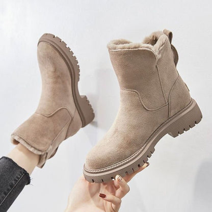 Bottes d'Hiver Femme Style Décontracté Antidérapantes à Doublure Chaude pour Temps Froid