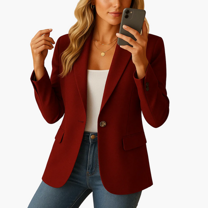 Veste Blazer Femme Élégant Coupe Ajustée Style Polyvalent Bureau & Casual