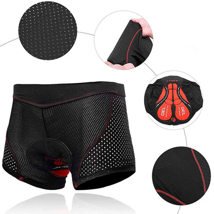 Short de cyclisme homme rembourré gel 5D respirant anti-choc pour longues distances