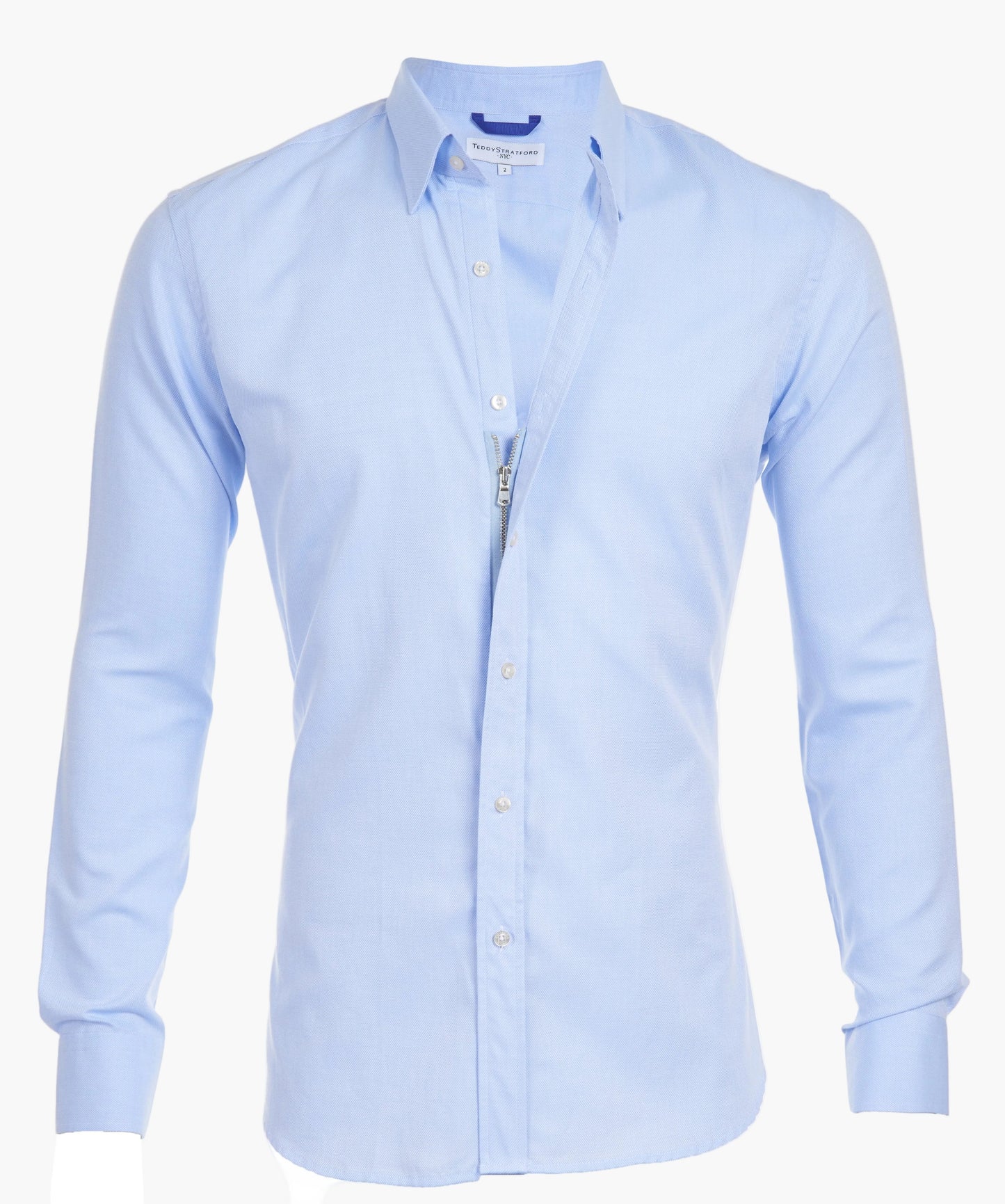 Chemise homme ajustée à fermeture zippée style moderne affaires et loisirs