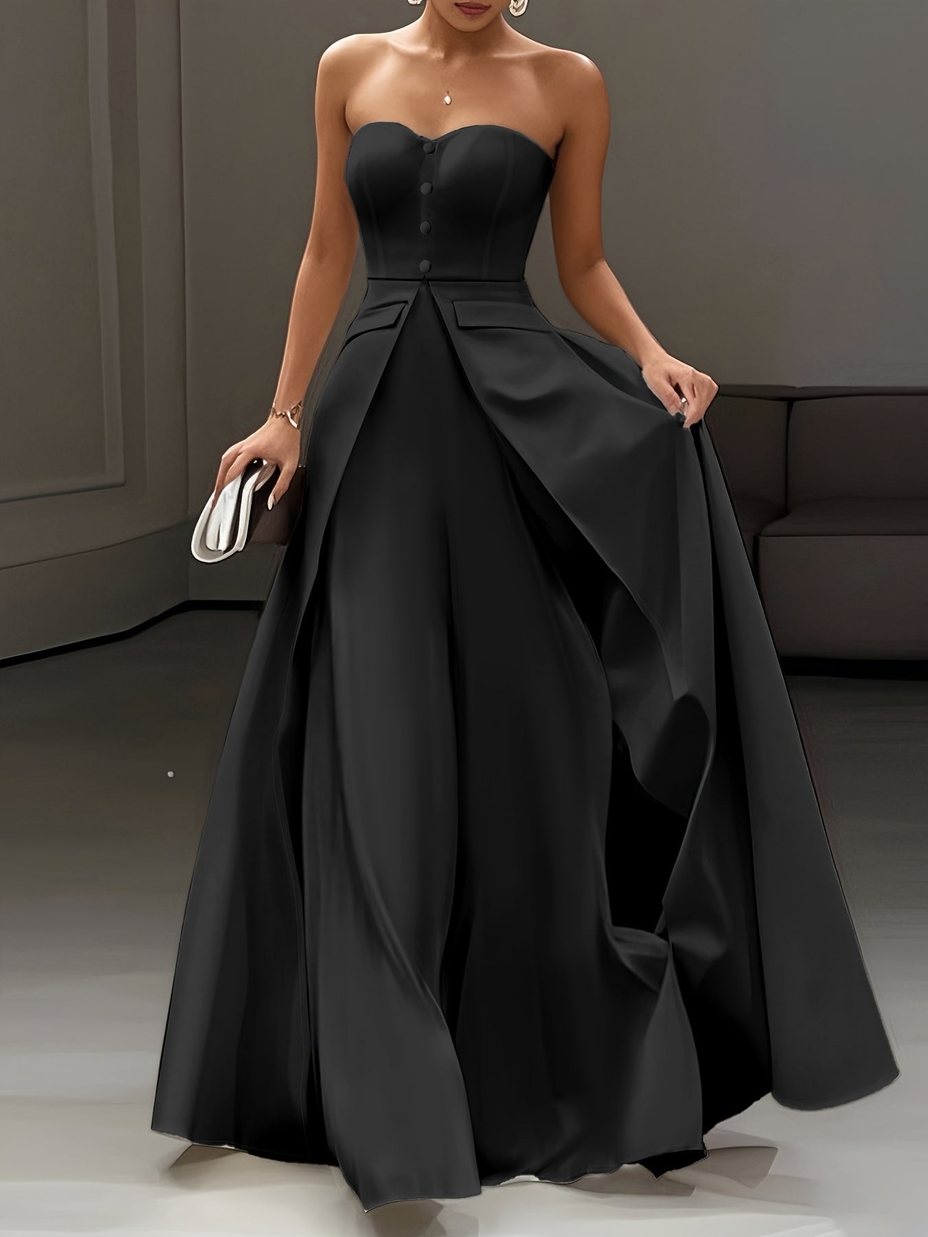 Abito da sera elegante donna bustier stile principessa per occasioni speciali