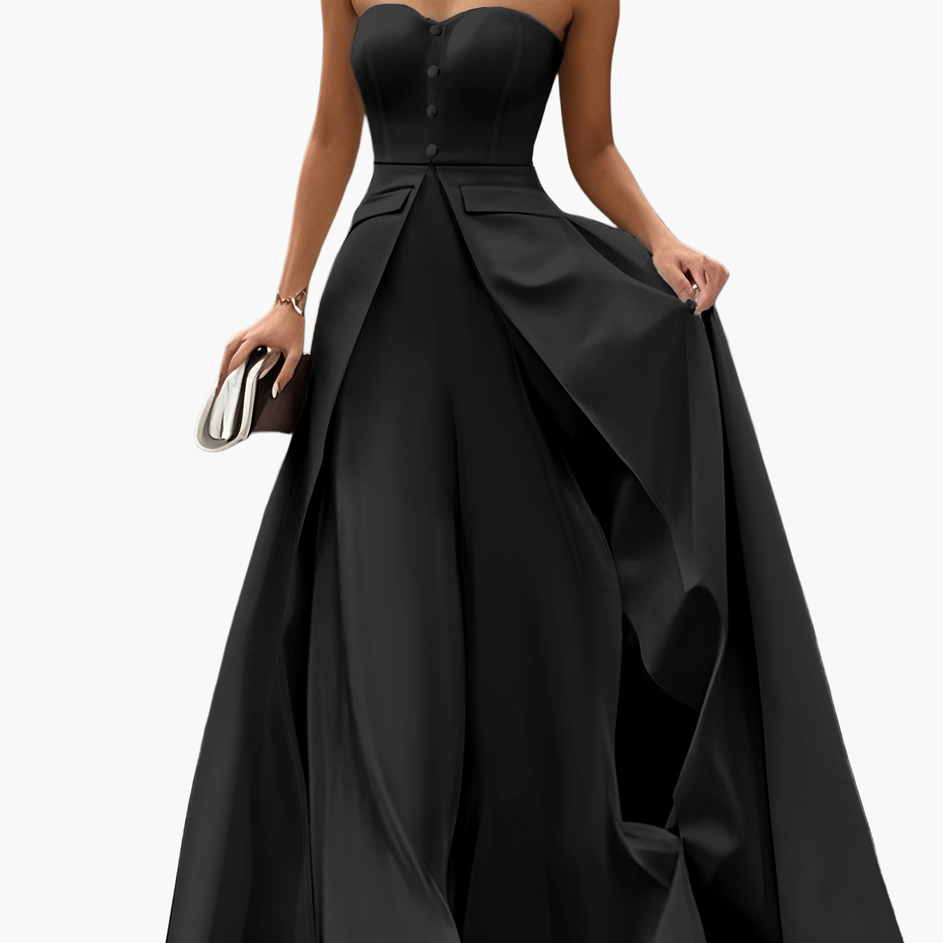 Abito da sera elegante donna bustier stile principessa per occasioni speciali